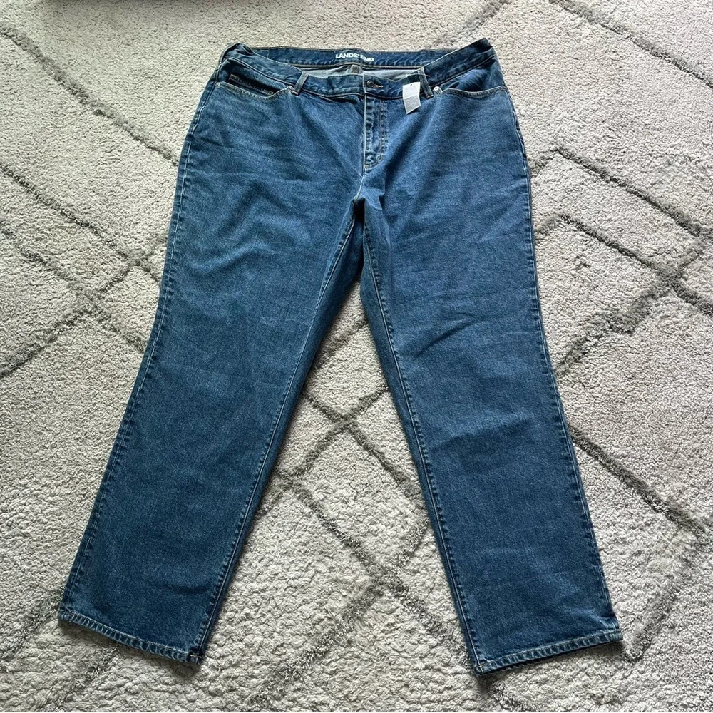 Lands' End Women's Straight Leg Jeans - Blue